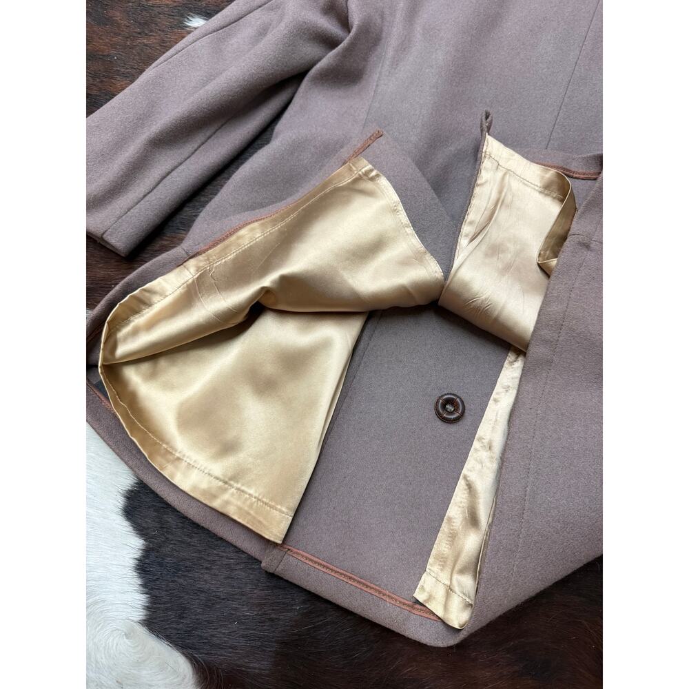 1950's SEARS USA taupe wool double breasted peacoat - Size 44 - Picture 6 of 9